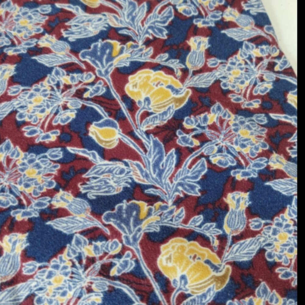 LulaRoe One Size 2-10 Maroon Blue Floral Leggings (N1) - Picture 2 of 4